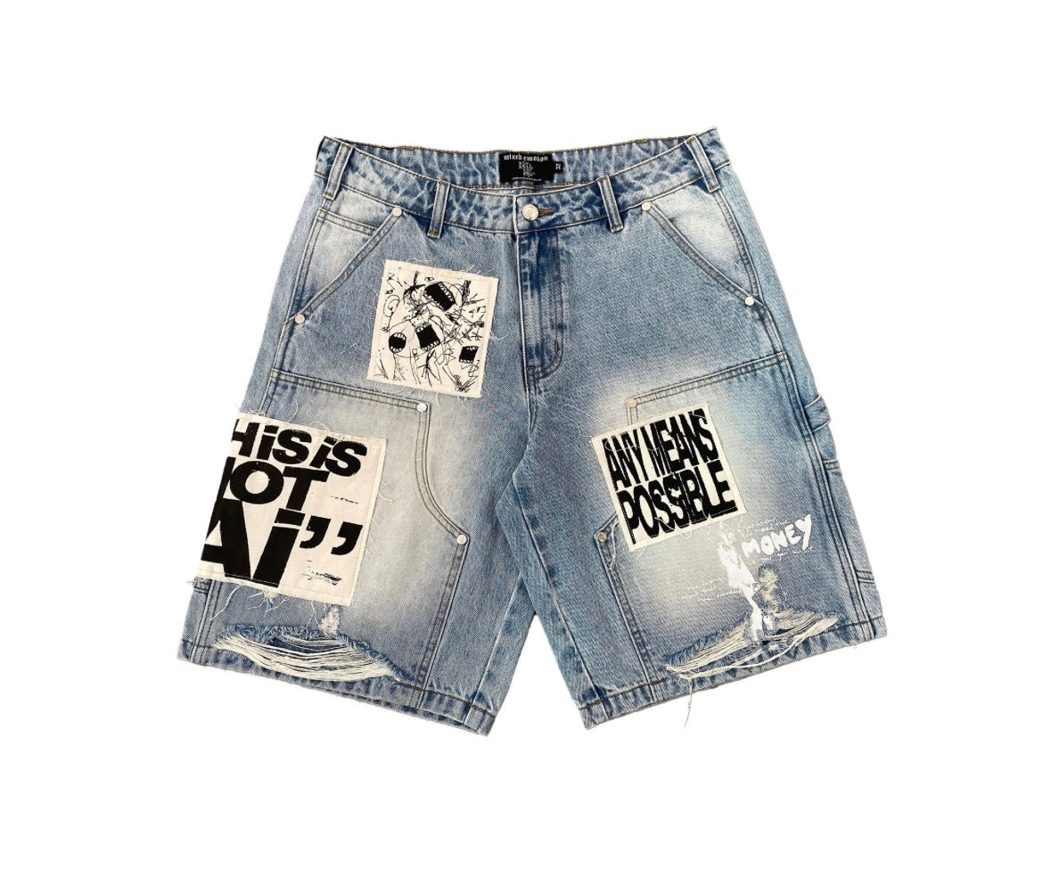 Mixed Emotion Denim Blue Jorts