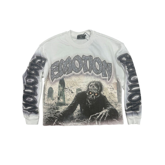 Mixed Emotion White Skull Long Sleeve