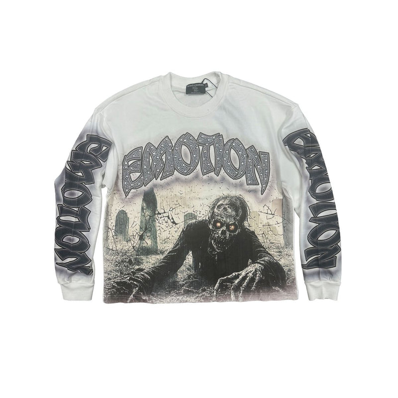Mixed Emotion White Skull Long Sleeve