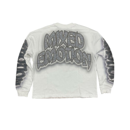 Mixed Emotion White Skull Long Sleeve
